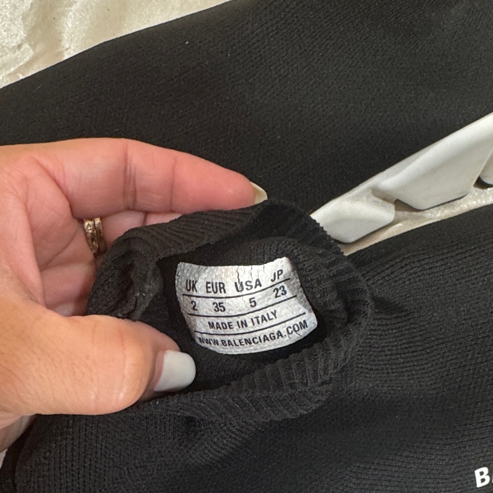 Balenciaga Women's Black and White Sock Sneakers - Picture 6 of 6